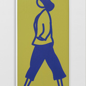 Julian Opie - Culottes (aus der Serie Crossing), 2021, colour changing lenticular acylic panel (framed)