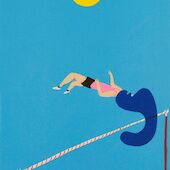 Peter McDonald - High Jump, 2021, Originallithografie auf Super Alfa Papier