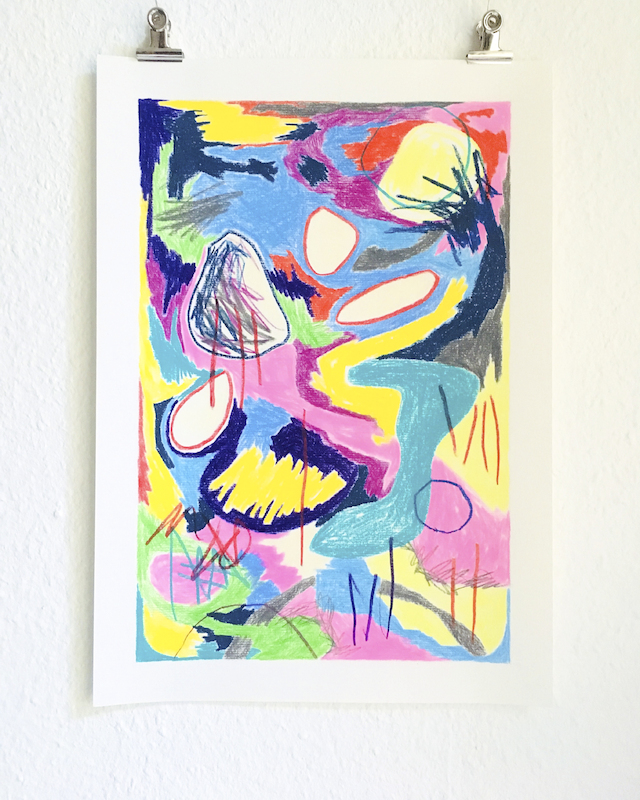 Leonard Korbus - AD 7, 2020, Buntstift auf Papier