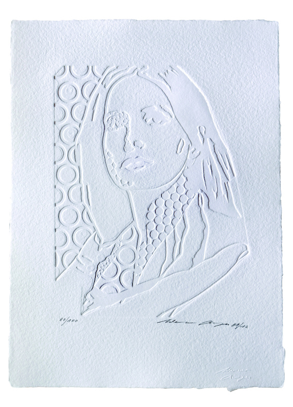 Werner Berges - Emma (geprägt), 2012 / 1969, Prägung auf Büttenpapier