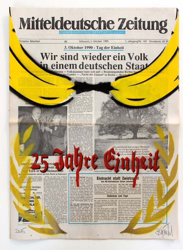Thomas Baumgärtel: "25 Jahre Einheit (Mitteldeutsche Zeitung)" (1990/2015)
