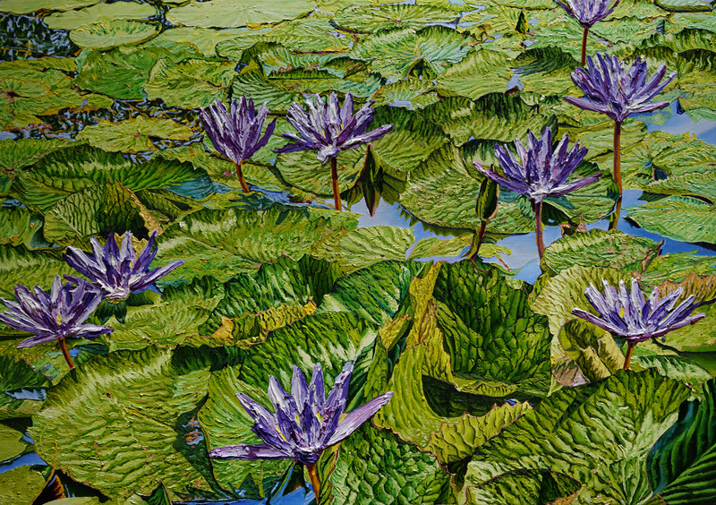 Katharina Gierlach - Nymphaea cerulea, 2023, Öl auf Leinwand