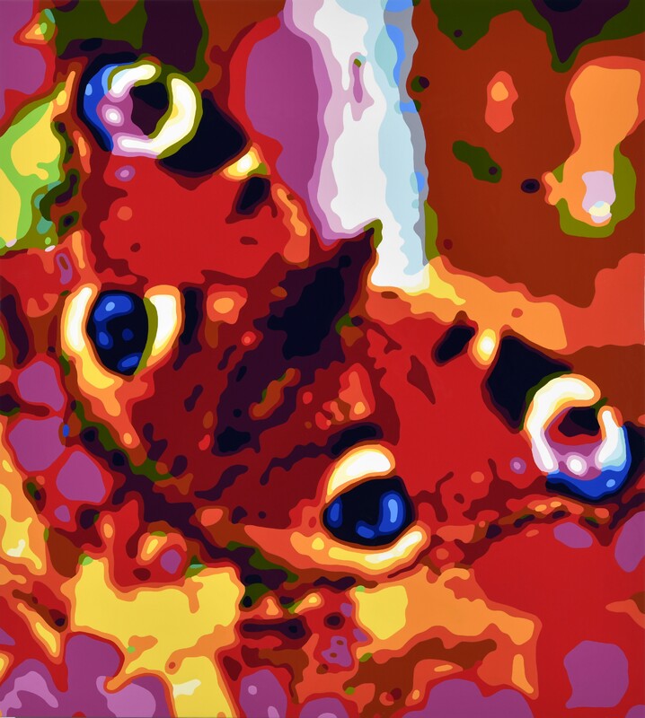 Konrad Winter - Schmetterling 5, 2026, Autolack auf Aluminium, manuelle Malerei