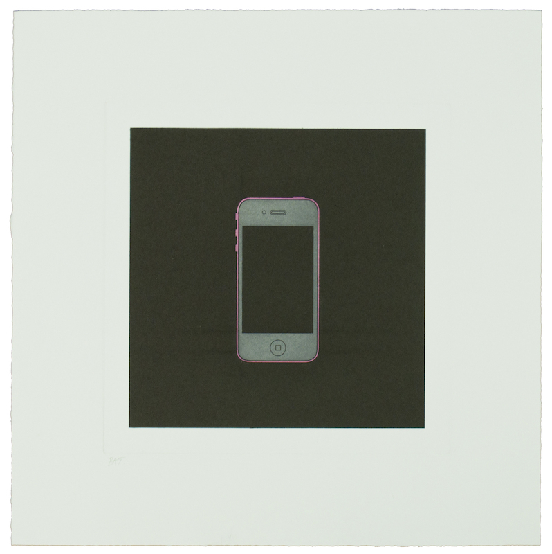 Michael Craig-Martin - The Catalan Suite I - iPhone, 2013, etching on Guarro Biblos paper