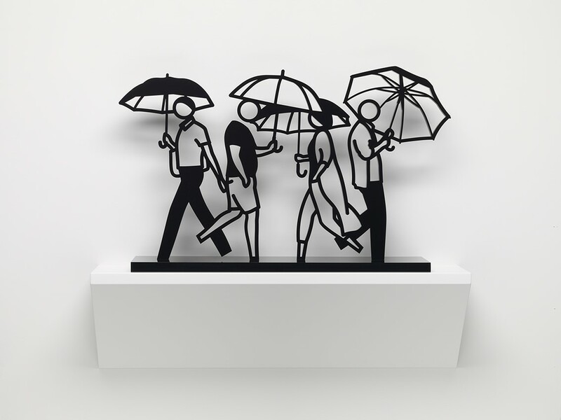 Julian Opie - Summer Rain 3, 2020, freistehende Skulptur aus schwarzem Acryl