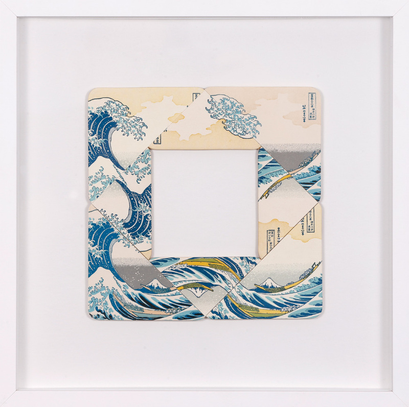Albrecht Wild - Ukiyo-e VII (Hokusai 2), 2014, Papierfilzcollage/Werkgruppe Beermats
