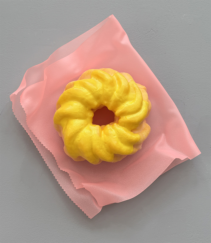 Peter Anton - Yellow French Cruller, 2025, mixed media