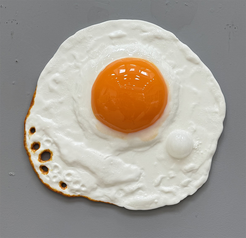 Peter Anton - Fried egg #9/12  (Sunny side up series), 2025, mixed media