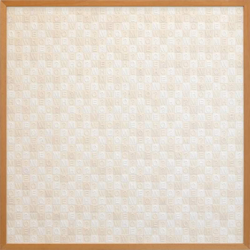 Petra Scheibe Teplitz - Who? Me?, 1999, cardboard, wax, pigments on laminated rigid foam board