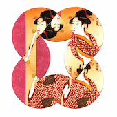 Albrecht Wild - Ukiyo-e XXV (Utamaro 10 "Young woman blowing a Popen), 2016