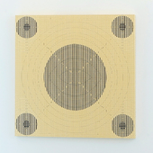 Petra Scheibe Teplitz - Out there 5, 2020, modified target paper on wood, varnish