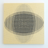 Petra Scheibe Teplitz - Out there 6, 2020, modified target paper on wood, varnish