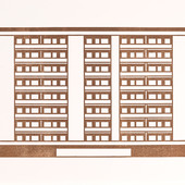 Julian Opie - Apartment 10, 2021, Woodcut on Somerset Velvet 300gsm