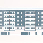 Julian Opie - Apartment 7, 2021, Holzschnitt auf Somerset Velvet 300 gr