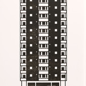 Julian Opie - Apartment 9, 2021, Woodcut on Somerset Velvet 300gsm