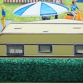 Günter Beier - Camping, 2016, Oil on canvas