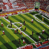 Katharina Gierlach - FC Köln - FSV Mainz 05, 2020, Oil on canvas