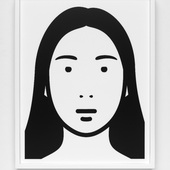 Julian Opie - Hyejun (aus der Serie Everyone), 2023, vinyl portrait on white acrylic panels,