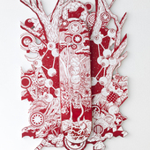 Kenichi Yokono - Visionary, 2012, Woodblock cut on plywood and skateboard