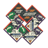 Albrecht Wild - Miller's - Jets vs. Giants (1), 1995, Papierfilzcollage/Werkgruppe Beermats