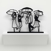 Julian Opie - Summer Rain 2, 2020, freistehende Skulptur aus schwarzem Acryl