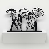 Julian Opie - Summer Rain 3, 2020, freistehende Skulptur aus schwarzem Acryl
