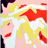 Konrad Winter - Vor dem Museum, 2020, automobile paint on paper / collage