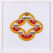 Albrecht Wild - Amstel Bière Blonde (1), 1994, Papierfilzcollage/Werkgruppe Beermats
