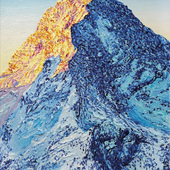 Katharina Gierlach - Watzmann bei Sonnenaufgang, 2025, Oil on canvas