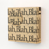 Petra Scheibe Teplitz - Blah, blah, blah, 1988, paper on wood, varnish