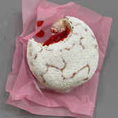 Peter Anton - Bitten Jelly Donut, 2025, mixed media